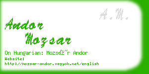 andor mozsar business card
